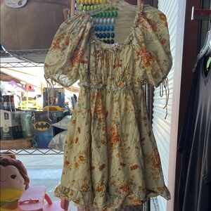 En Saison Floral Ruffle Dress with Puff Sleeves